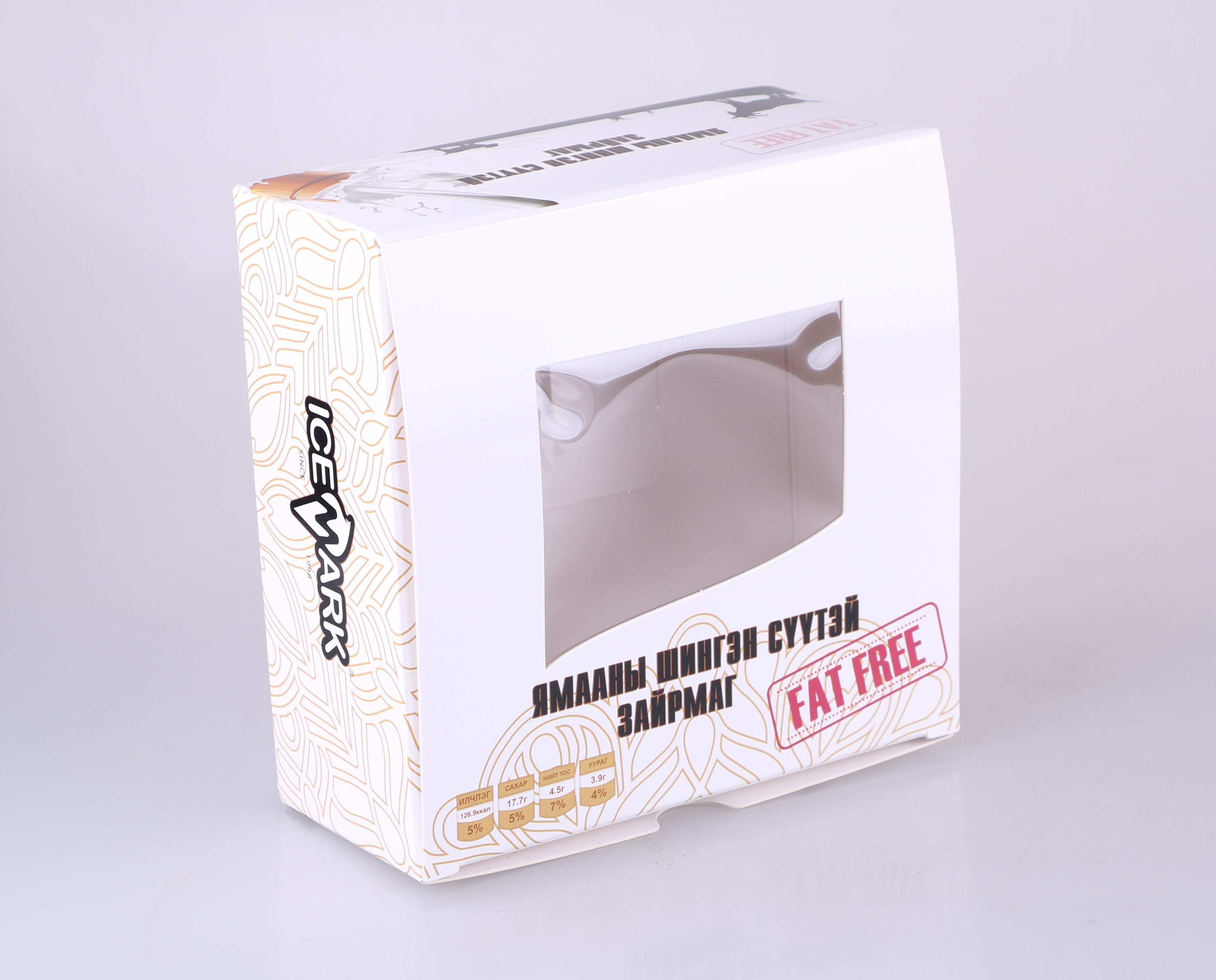 Ice cream paper box with transparent window--details 1