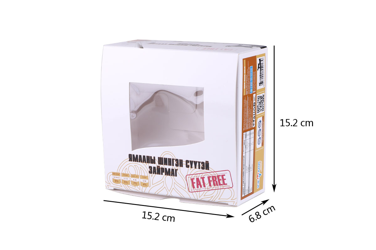 Ice cream paper box with transparent window--size